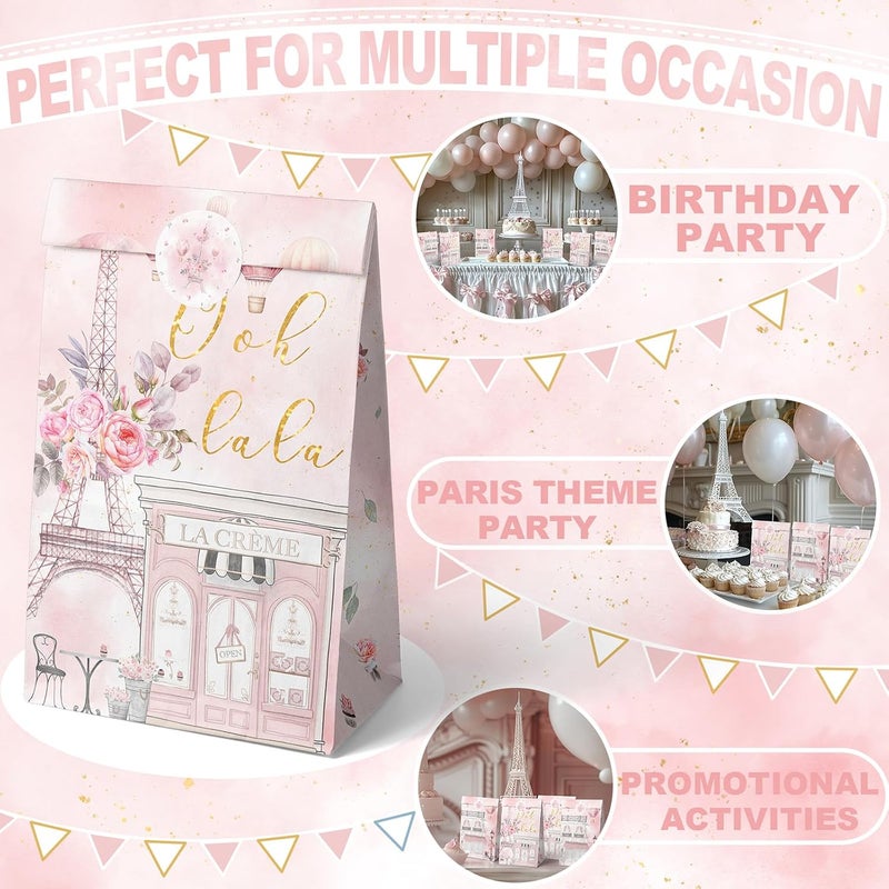 Outego 24 Paris Party Favor Bags with Stickers Paris Goodie Bags Paris Party Favors for Kids Paris Themed Birthday Party Supplies - Image 5
